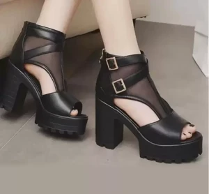 Women Black Heels Sandal