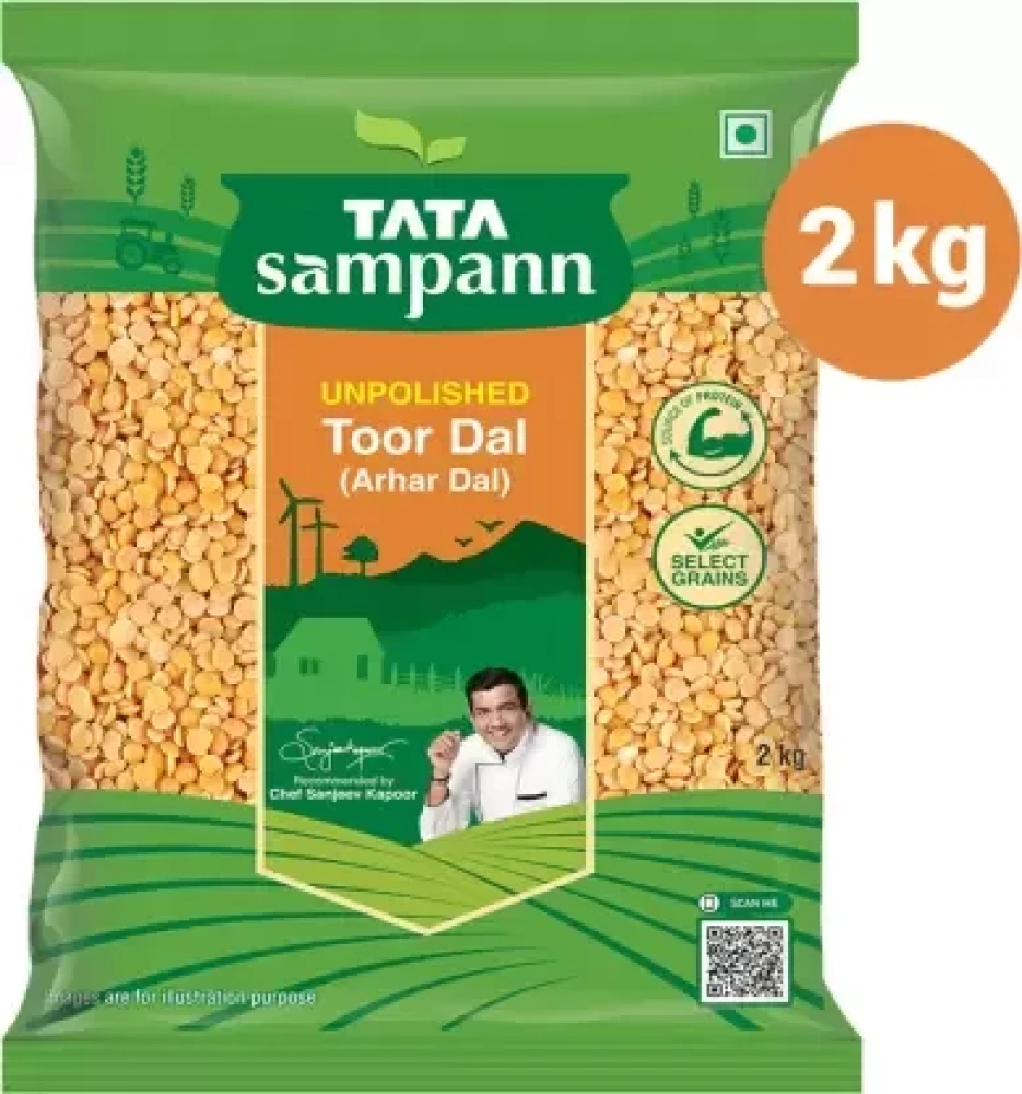 Tata Sampann Yellow Toor Arhar Dal Split 2kg