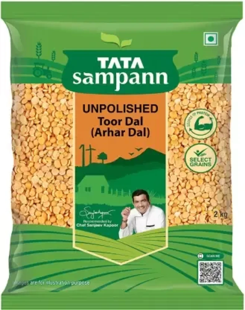 Tata Sampann Yellow Toor Arhar Dal Split 2kg